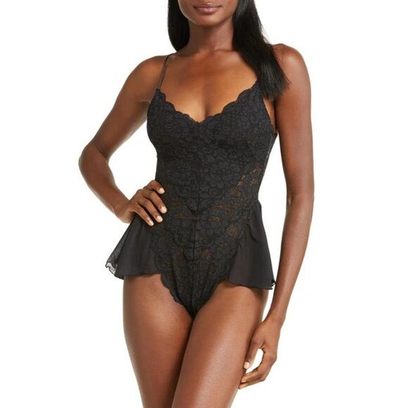 NWT Free People We Are HAH Women's Maid To Wear Bodysuit High-Cut Black Size XS